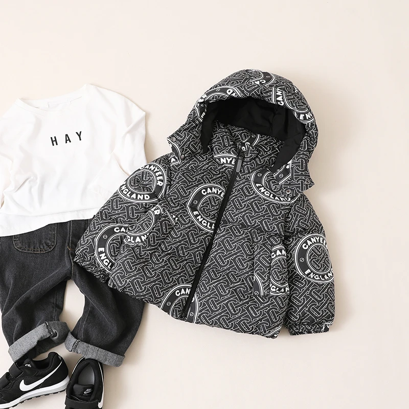 男童羽绒服中小童加厚连帽儿童羽绒服宝宝1-3-6-岁90绒外套23801