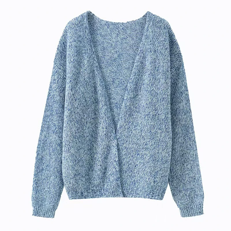 织锦楼婴驼羊毛阔型V领开衫