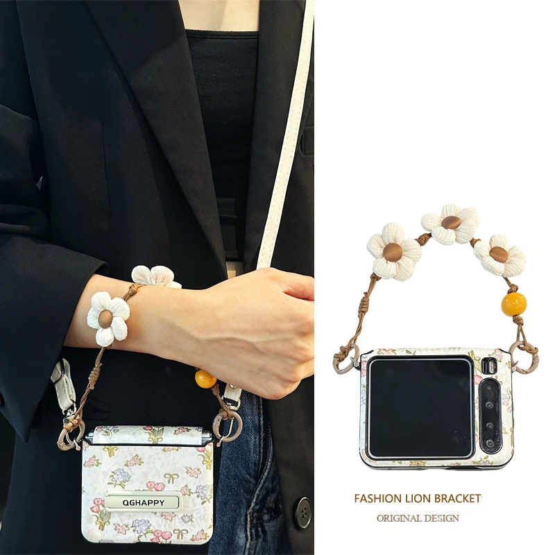 郁金香花束适用于华为purax折叠包中轴手机壳支架pocket2斜挎挂绳