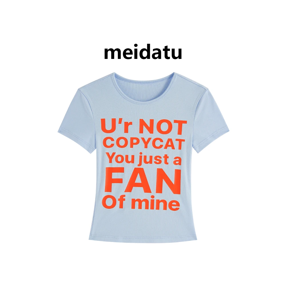 美哒兔（夏日多巴胺）潮流字母印花多巴胺上衣（小个子版）CD168-Q