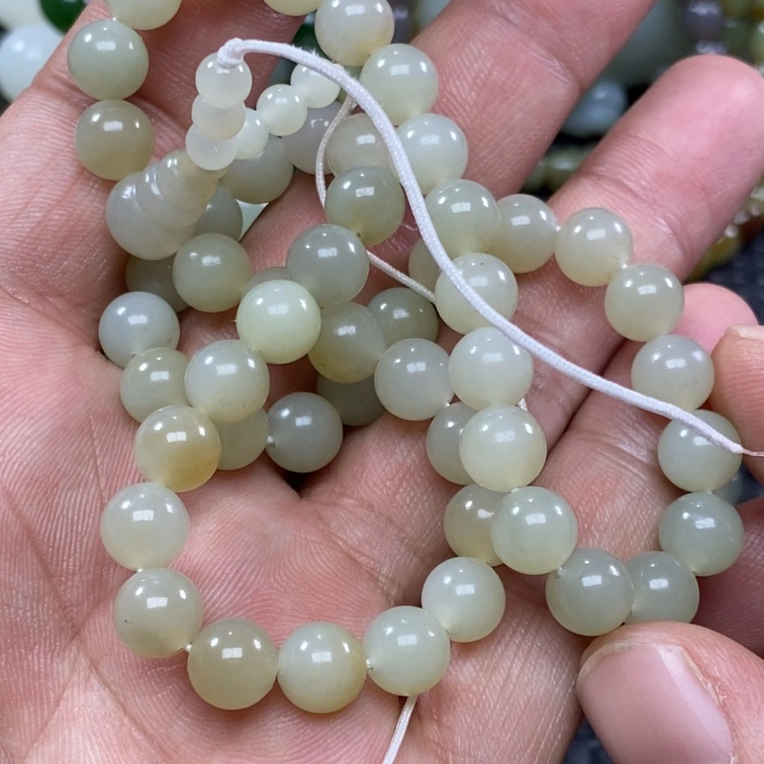 和田玉手链足铂镶嵌