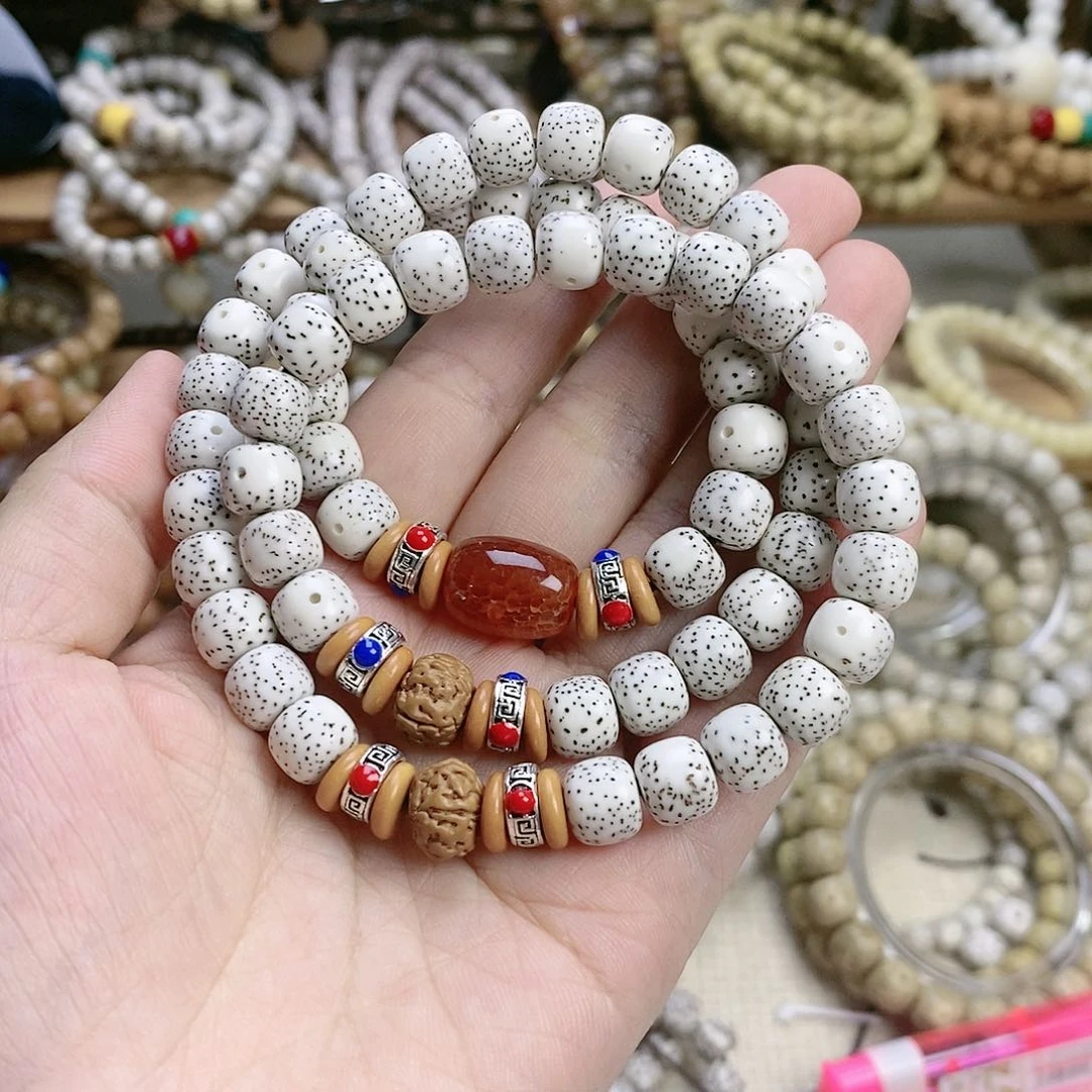 星月菩提手串定制9*8留白。三圈