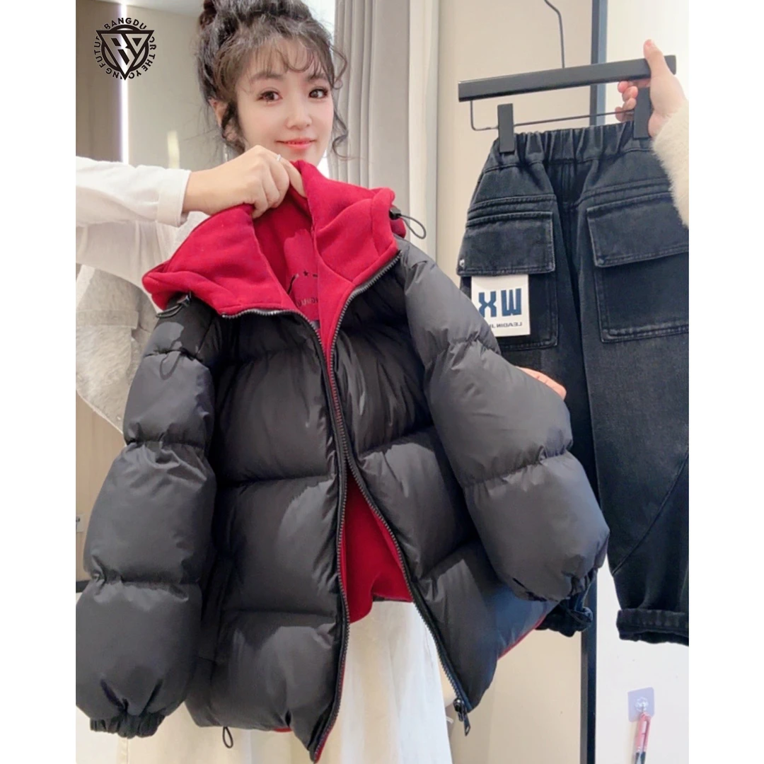 【现货48H】棒嘟优优冬季双面穿圣诞年服外套加厚连帽男女孩棉服108