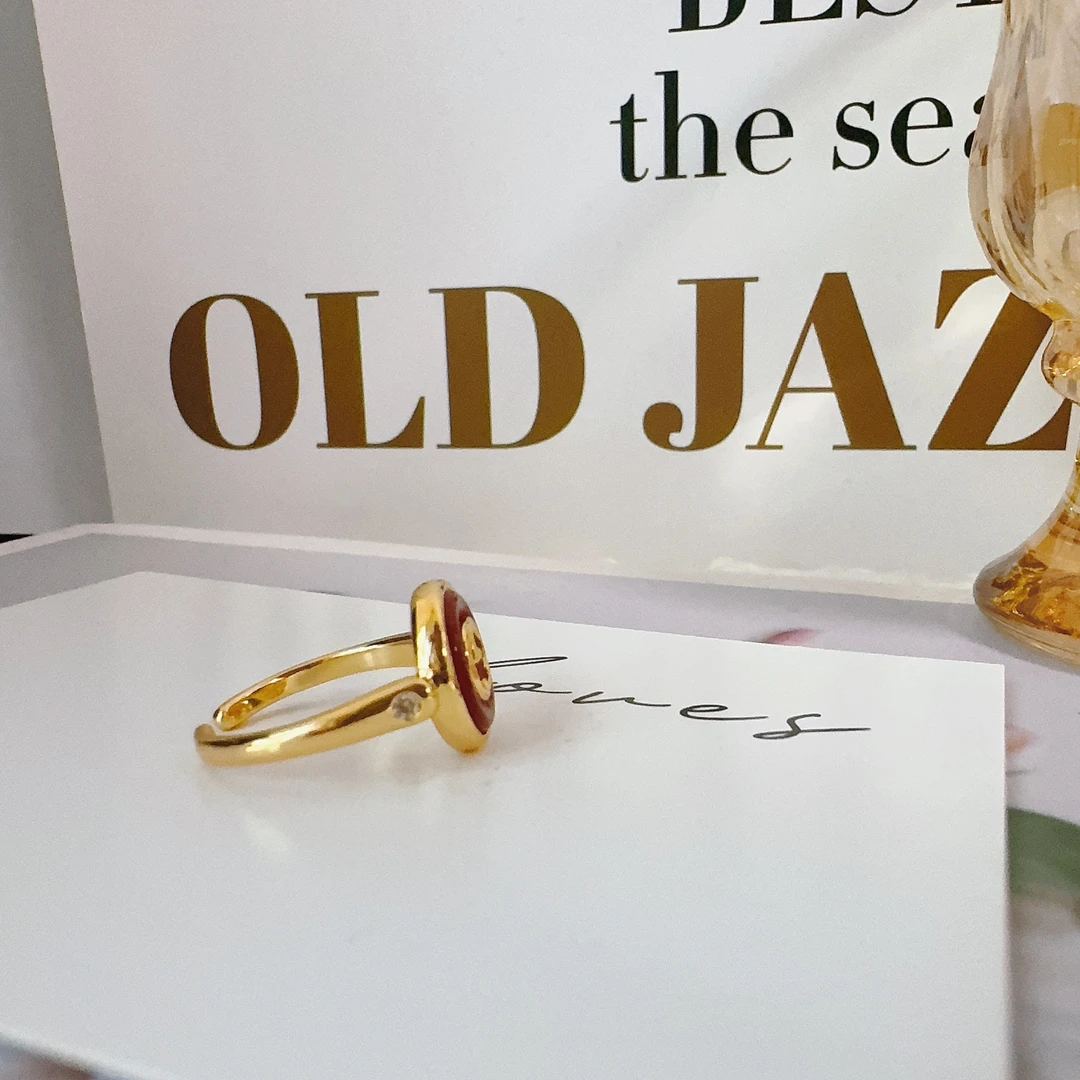 铜合金贝壳戒指 6121 红色均码开口开口戒指