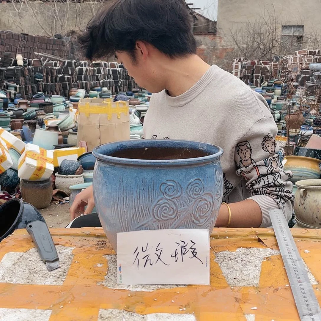 王*宜兴紫砂粗陶花盆