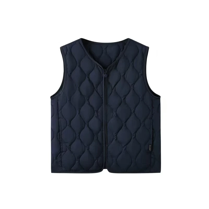 1311马甲秋冬圆领中长款纽扣防水保暖轻薄款绗缝染色