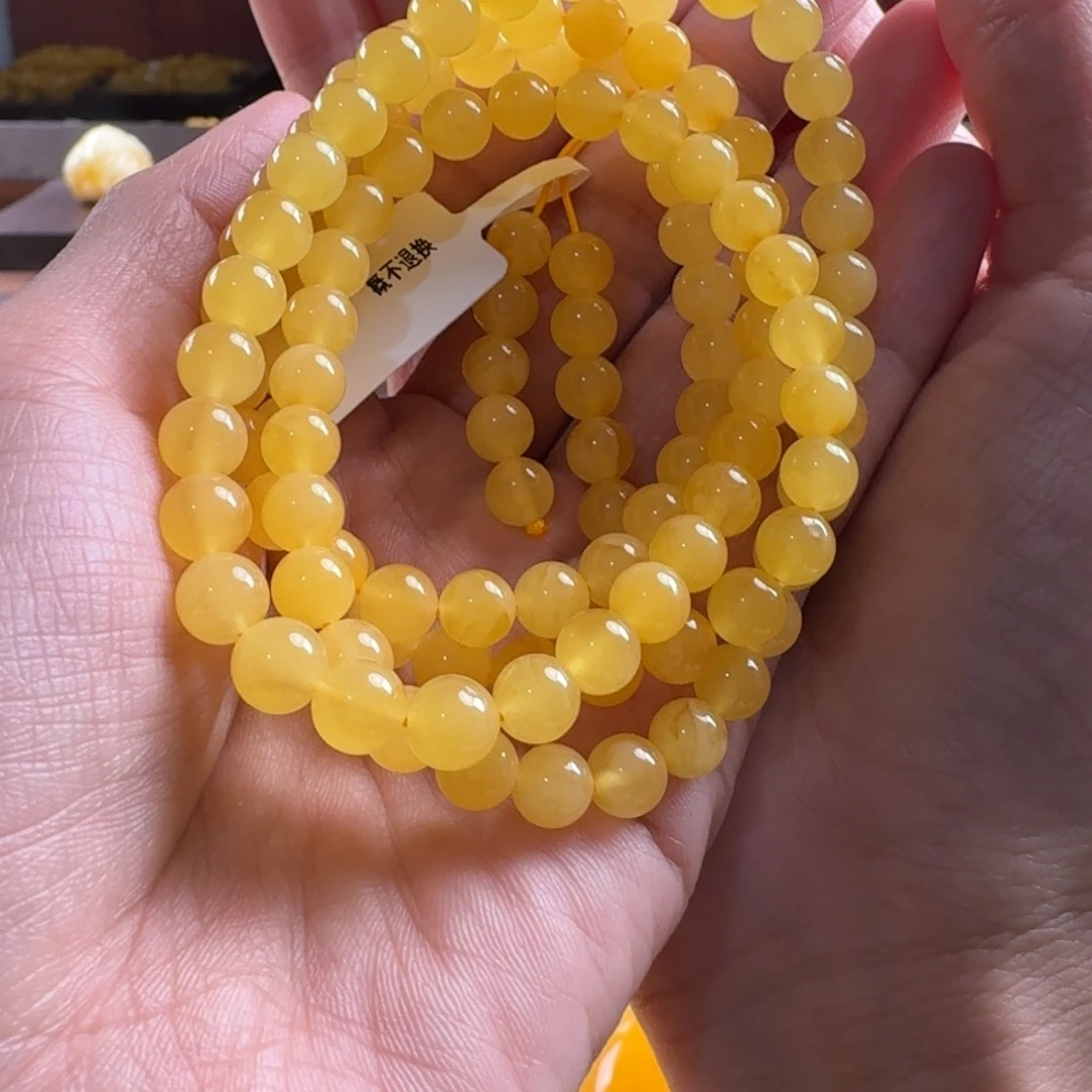 蜜蜡毛衣链未镶嵌