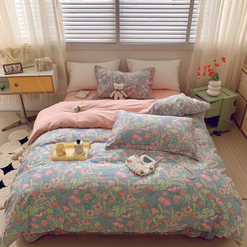 【莫顿庄园】全棉斜纹纯棉四件套小清新床上家纺小碎花床上四件套