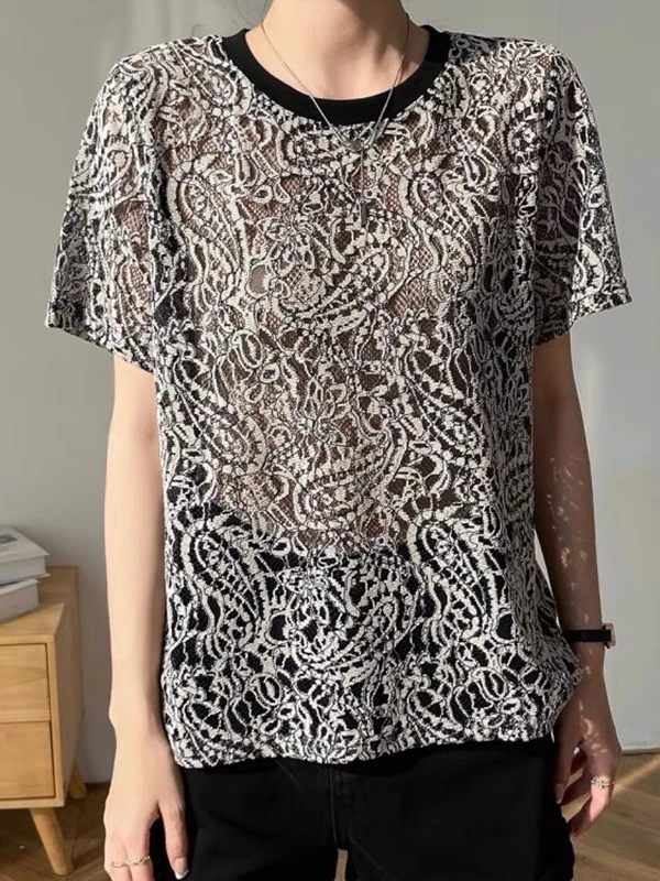 C17-女士网纱短袖T恤