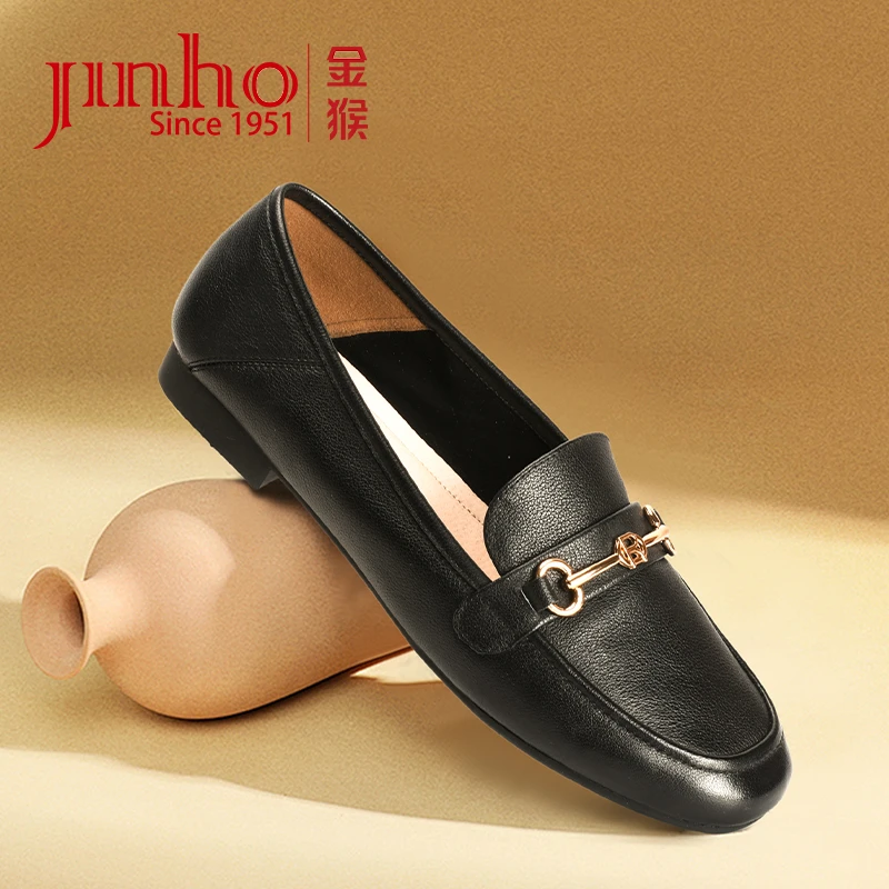 Jinho/金猴大码时尚乐福鞋女鞋透气平底懒人鞋软底复古550102A