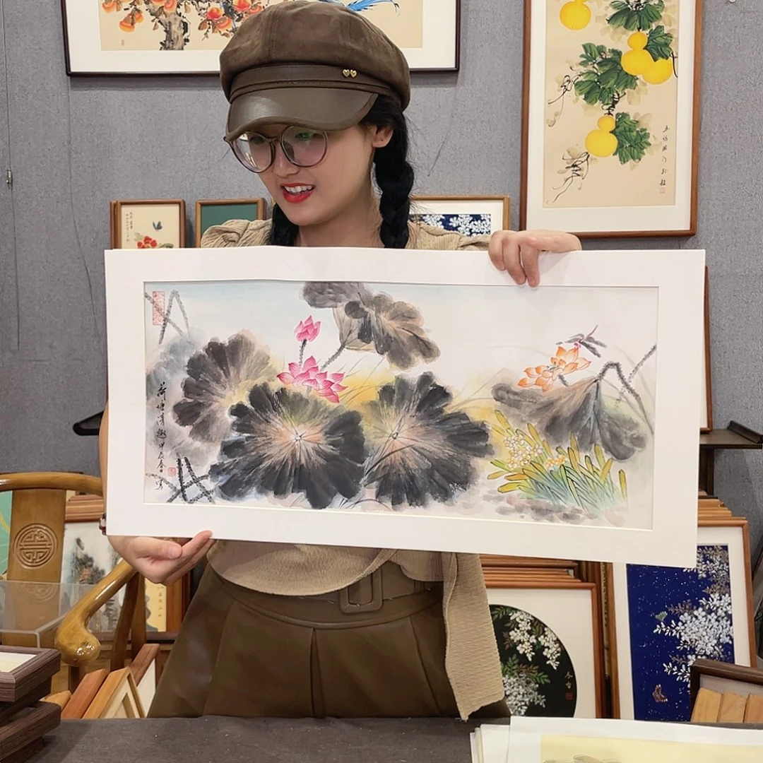 书法手绘带框尺寸：36*69