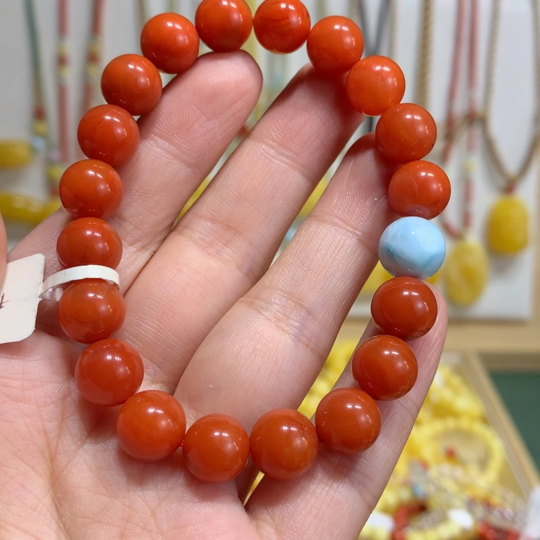 南红玛瑙未镶嵌手链9.6mm特价