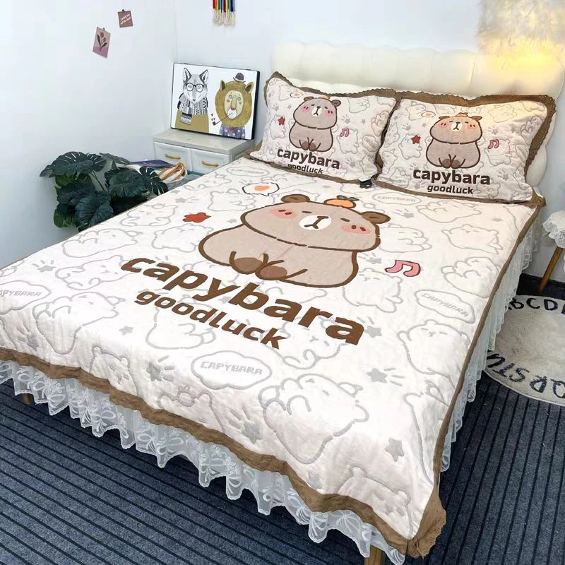 A类舒适透气可爱多功能加厚单人泡芙被