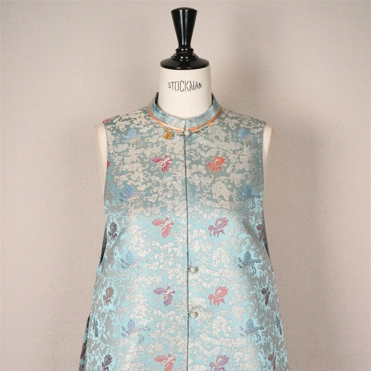 【苏地金鱼闹彩蝶】四重纬织金宋锦马甲CD2167494