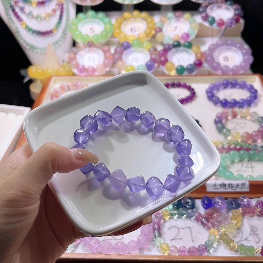 未镶嵌手链萤石薰衣草方块