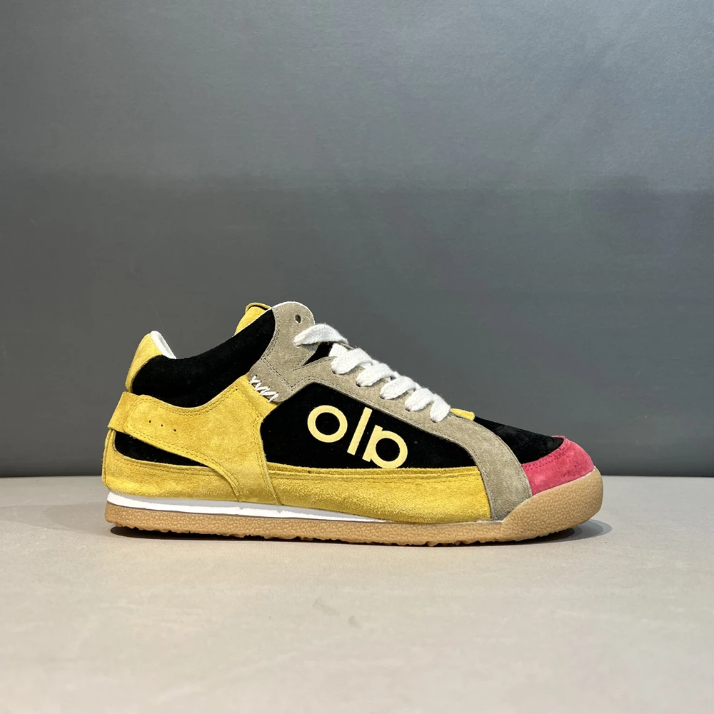 磨砂皮真皮休闲鞋时尚运动百搭软底软面舒适男士潮流中帮板鞋单鞋