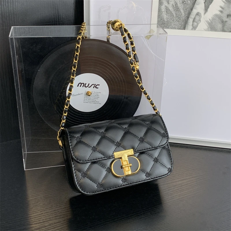 小香风女包菱格链条包包女2025秋冬新款时尚单肩斜挎包小包小方包