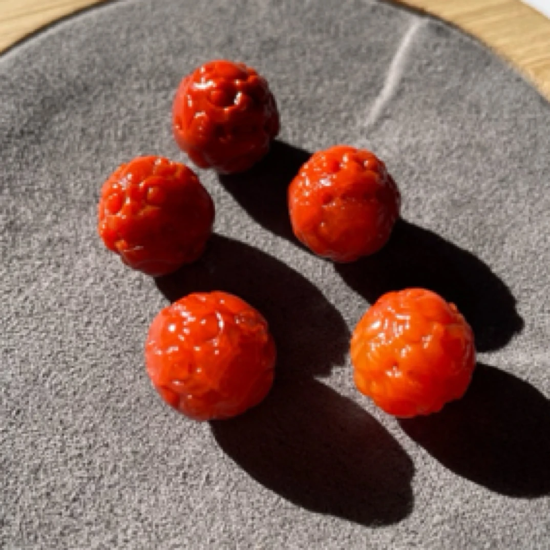 南红满肉卡12mm左右横孔貔貅珠隔珠配珠编手绳一物一拍多样性发货