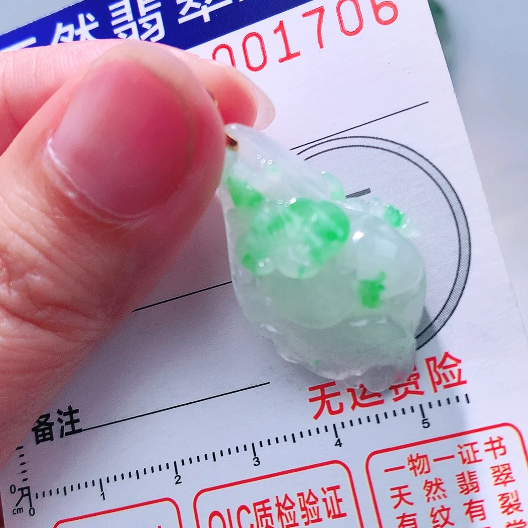 翡翠18K金镶嵌颈饰吊坠