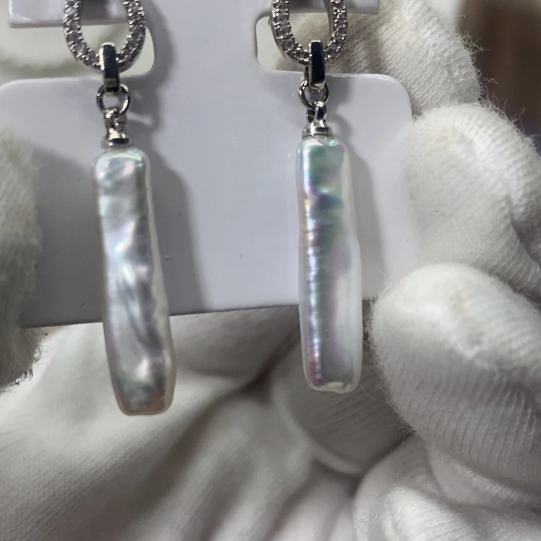 淡水珍珠耳饰银S925镶嵌L***a