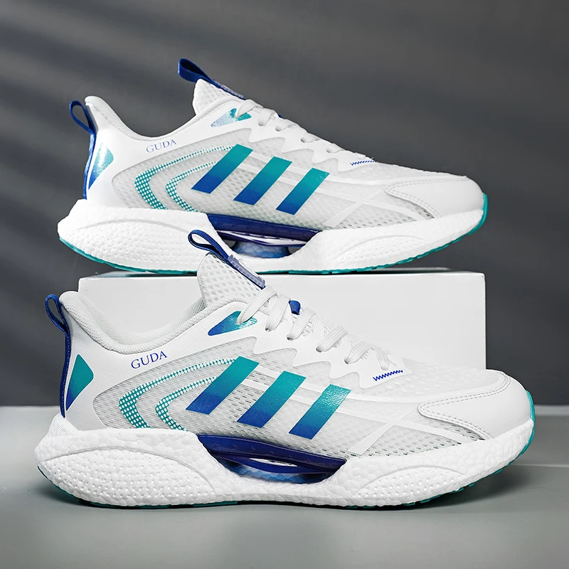 2025新款舒适百搭透气网面爆米花抗压减震情侣运动跑步鞋gm0101