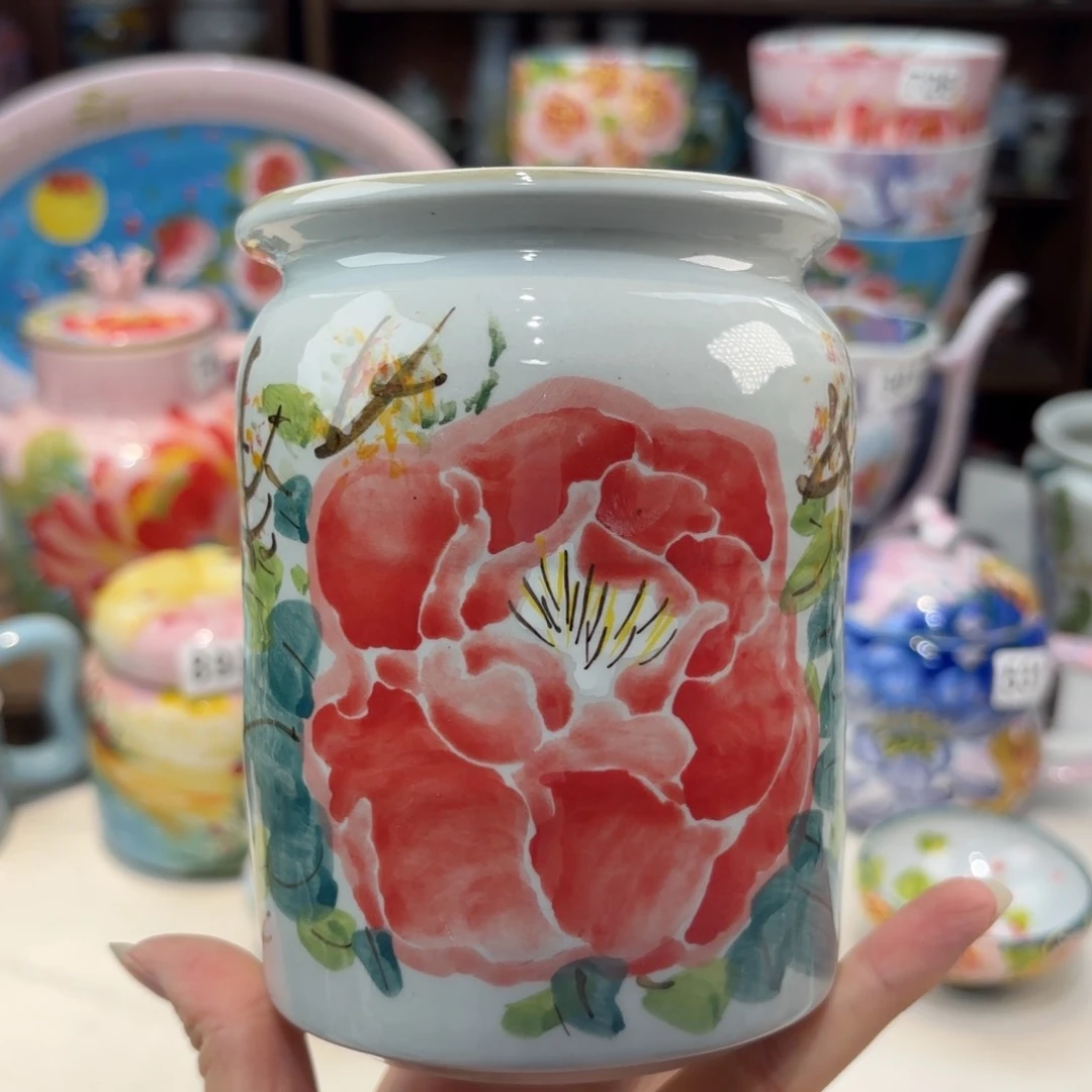 瓷片景德镇手绘高温釉下彩陶瓷茶具