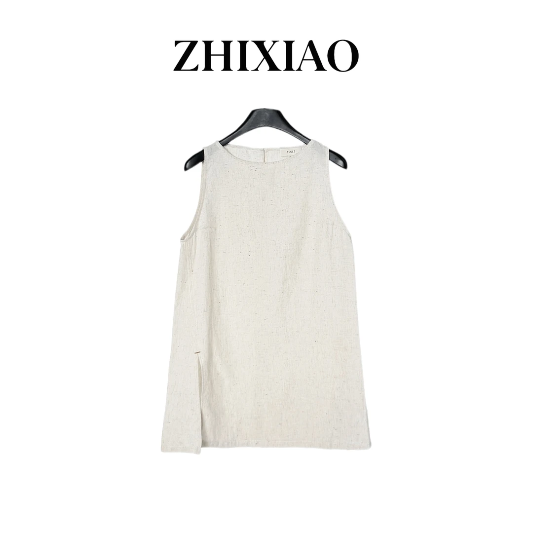 【ZHIXIAO】夏季新款：麻料无袖上衣585256