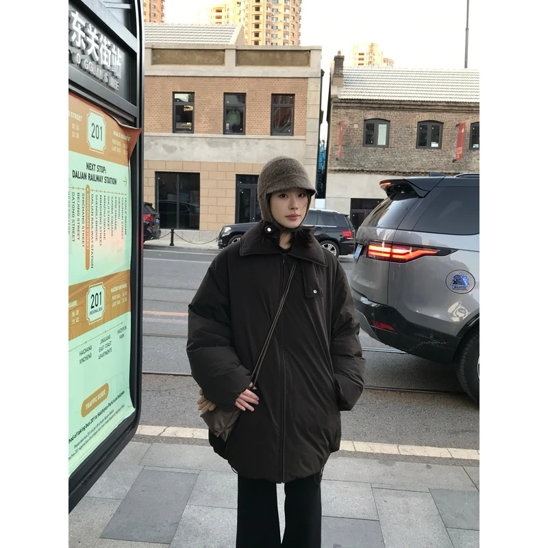 ZHONG HE · 滕捣捣 25冬新款90鸭绒中长款宽松保暖羽绒服外套女