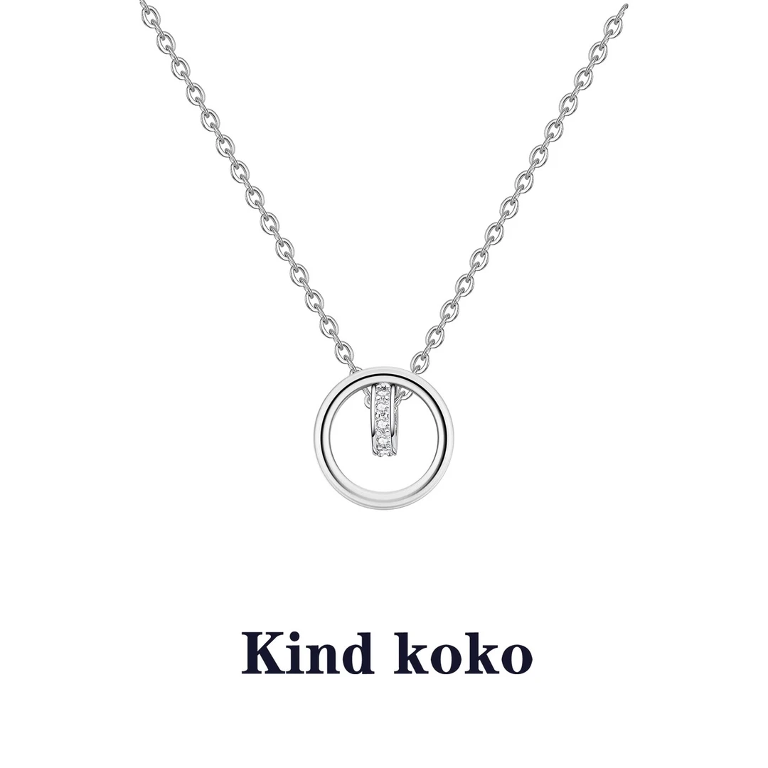 kind koko 钛钢项链 莫比乌斯项链ins女双环锁骨链韩版环环相扣