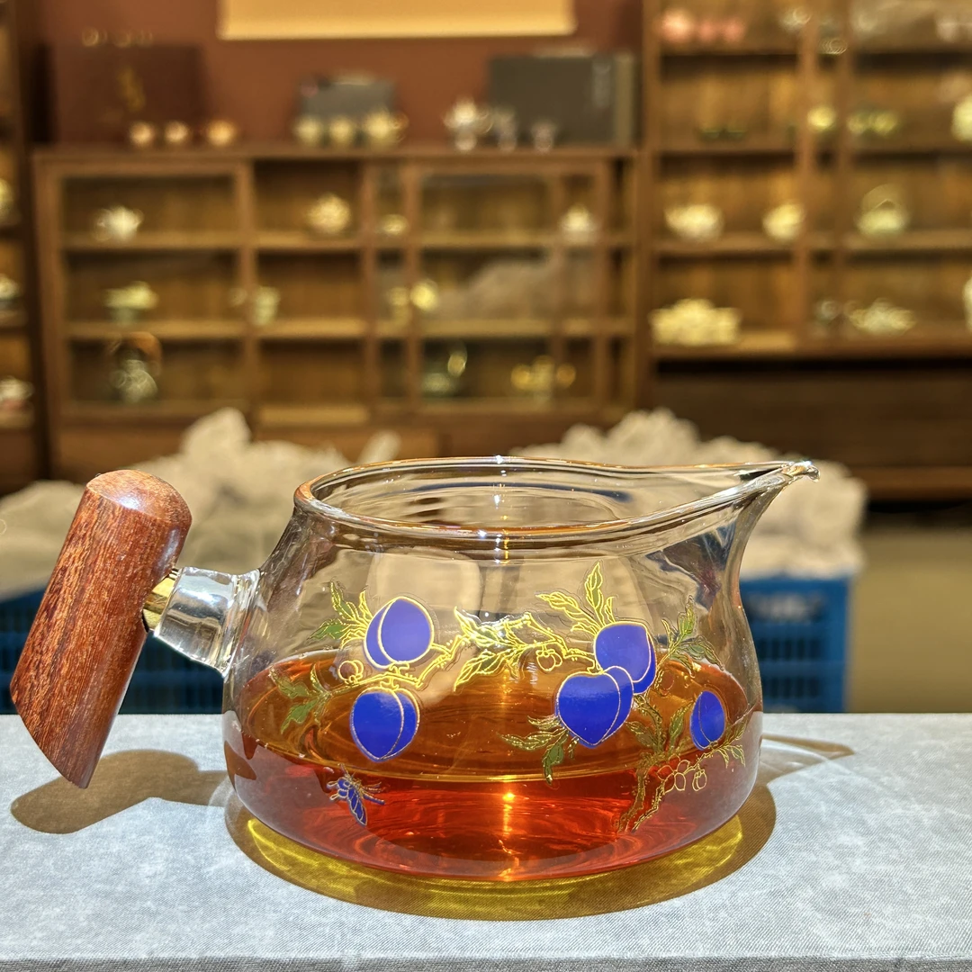 TJ176-玻璃九桃变色公道杯