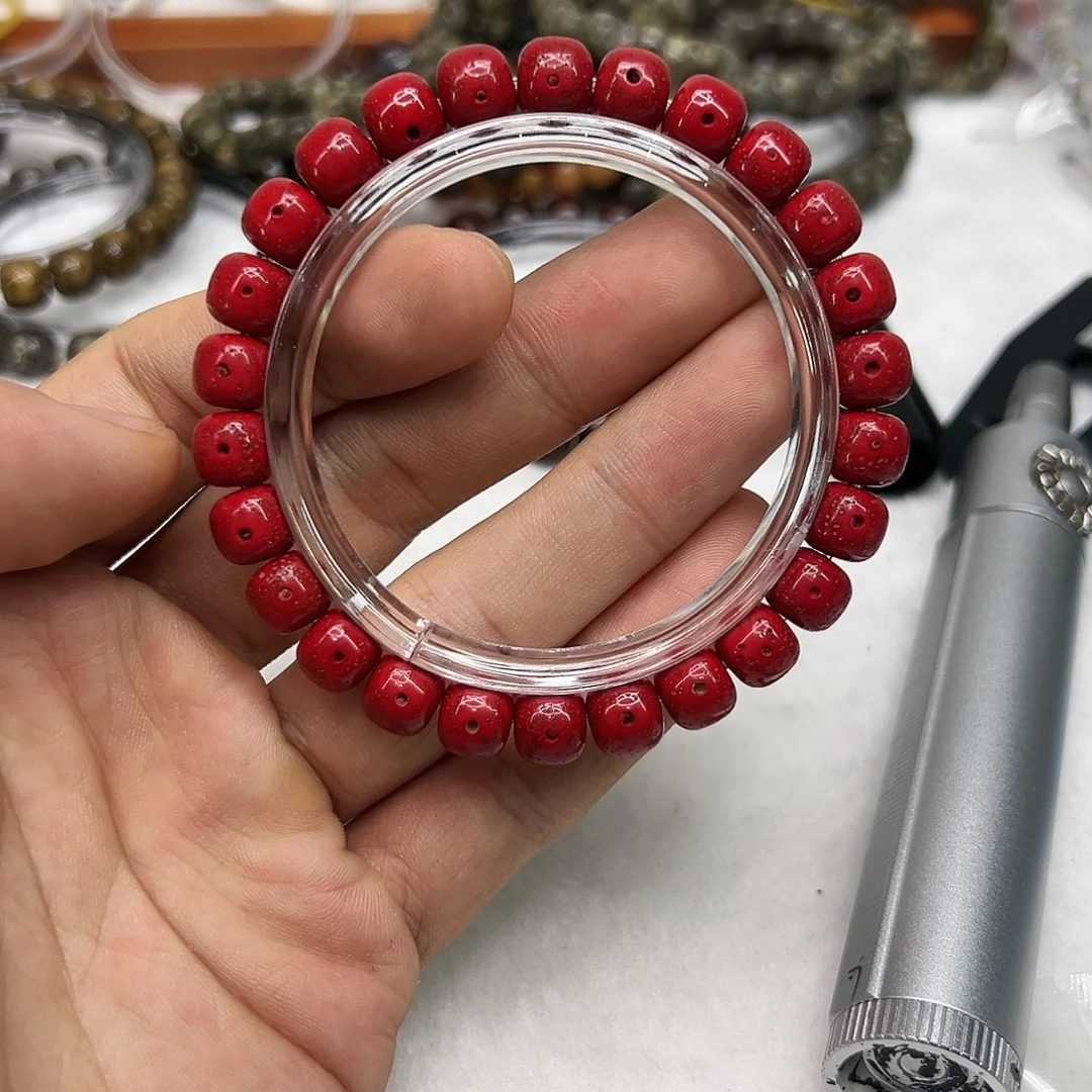 星月菩提手串78灭火红朱供星月菩提单圈98