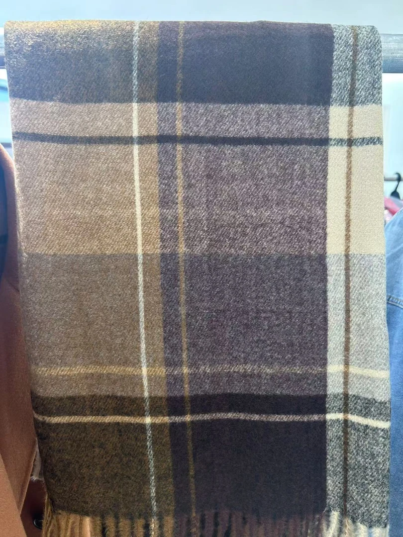 2025新品韩版格子羊毛围巾202502