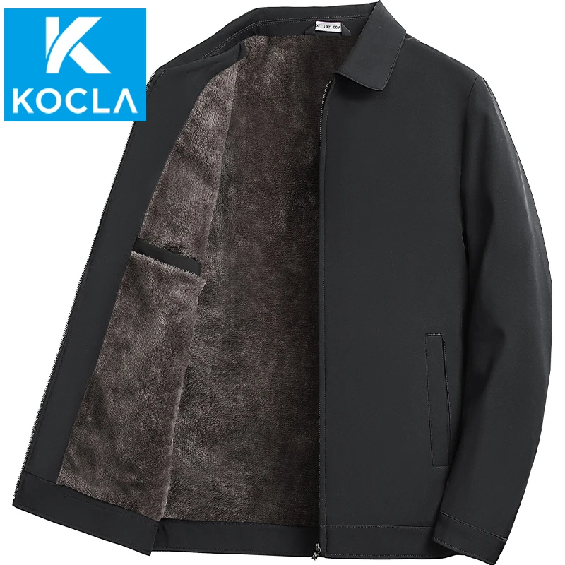 【KOCLA】中老年爸爸男士男装秋冬冬季加绒加厚保暖外套夹克可二开