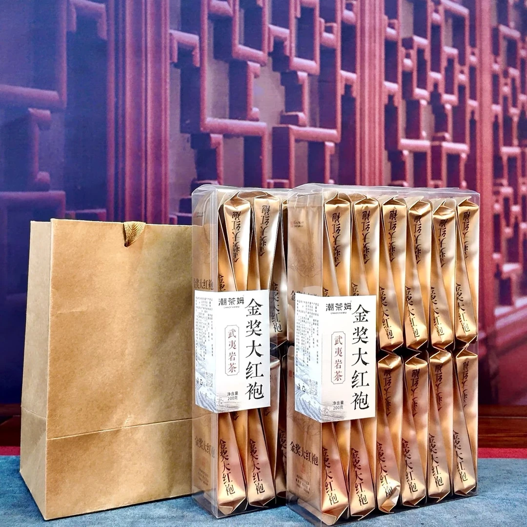 潮茶姆金奖大红袍武夷山特级岩茶浓香型大红袍乌龙茶小泡袋装400g