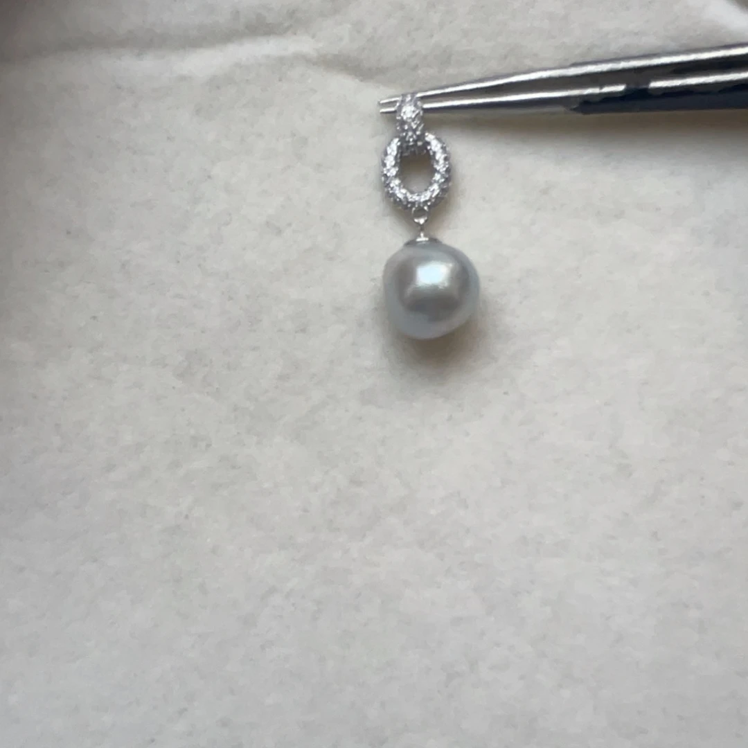 吊坠(不含链)银S925镶嵌海水珍珠