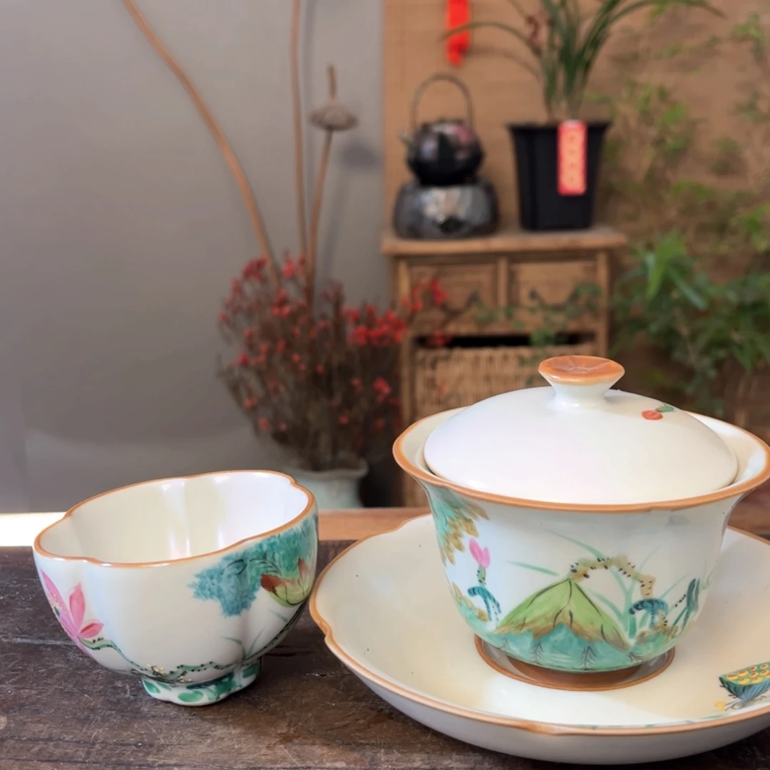 杯景德镇柴烧手绘杯