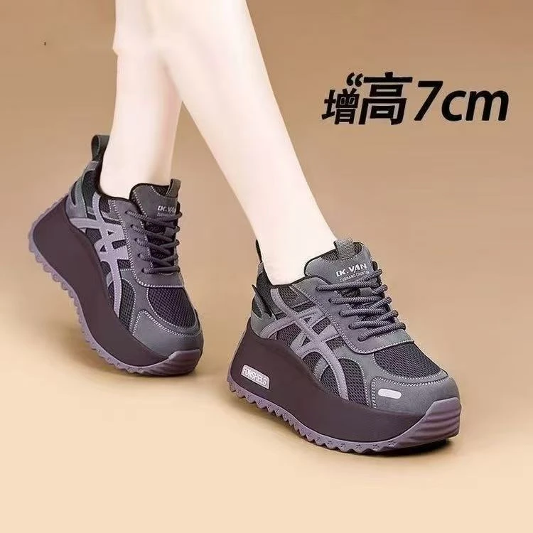 休闲鞋女2025秋季新款网红时尚百搭运动鞋软底增高小个子显高女鞋