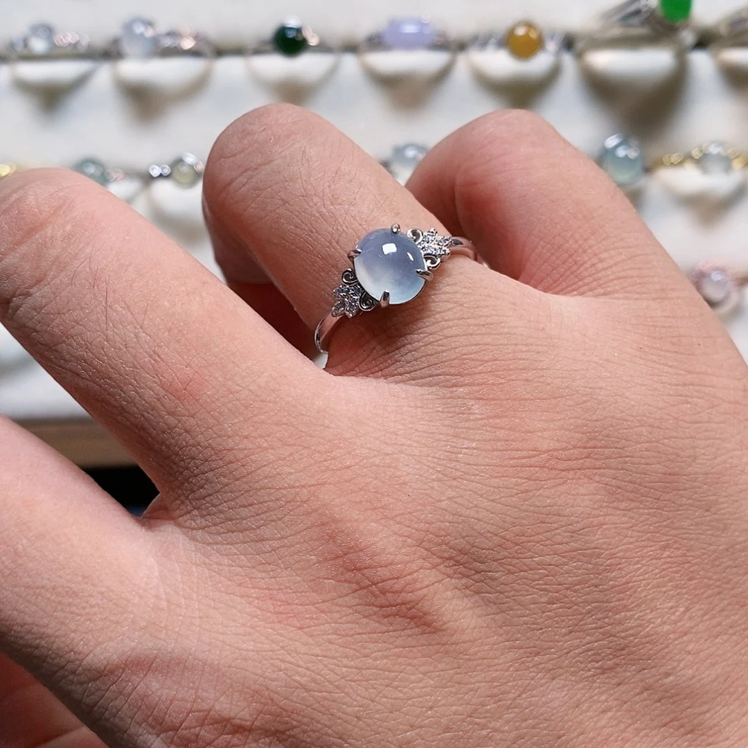 翡翠银S925镶嵌戒指