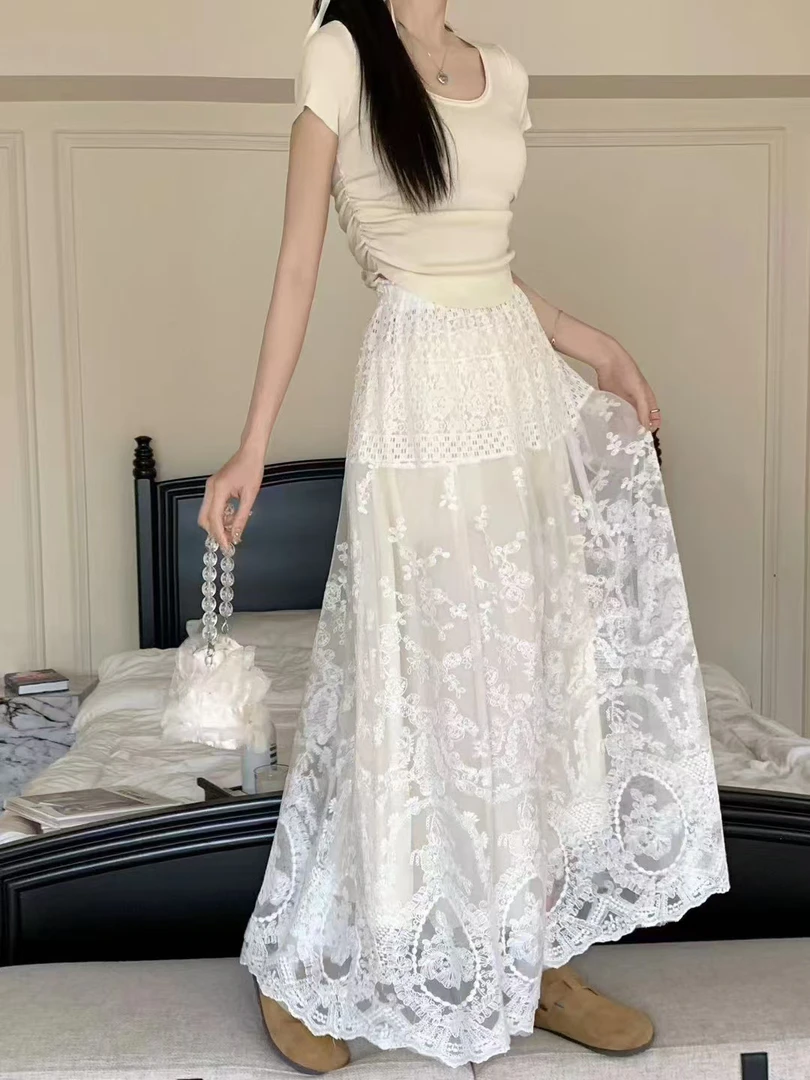 新疆包邮“甜漾纱裙”6633#裙长93 蕾丝半裙