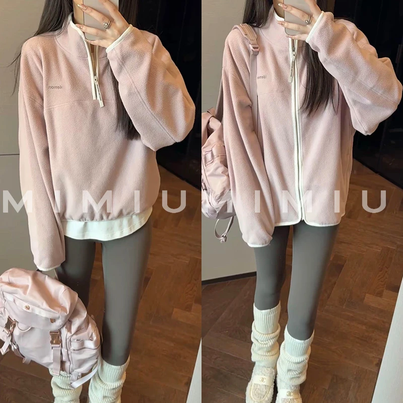 【mimius】七七北美限定LU家抓绒立领半拉链/全拉链卫衣外套 G10076