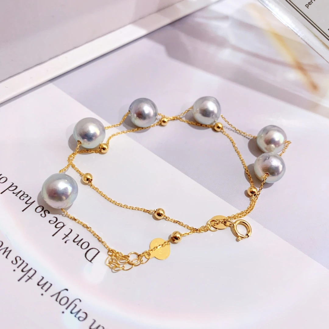 【瑞米珍珠】AKOYA真多麻6珠双层满天星手链6-7mm