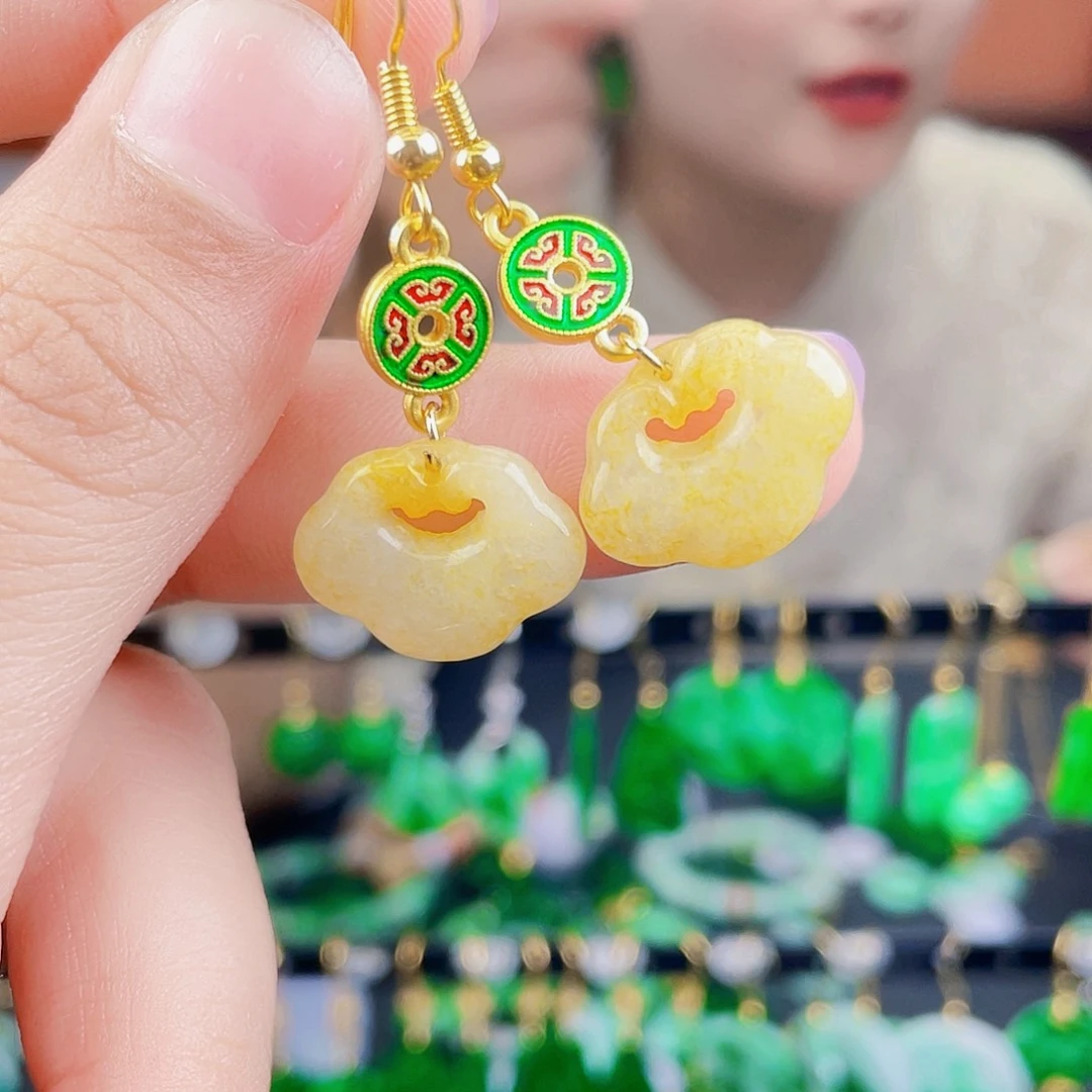 翡翠未镶嵌耳饰饰品