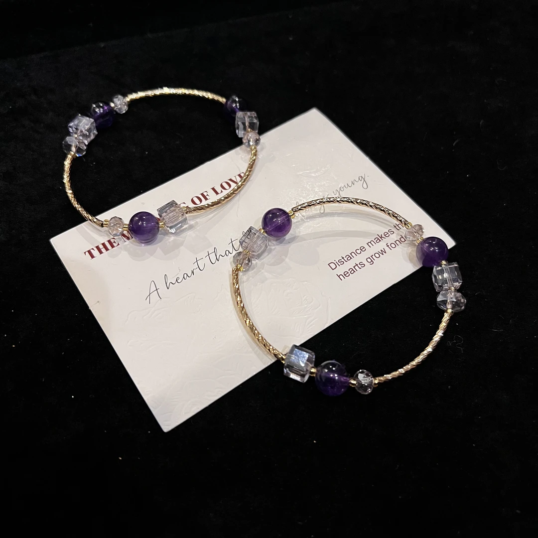 F664 8mm巴西紫水设计款手串 多样性发一