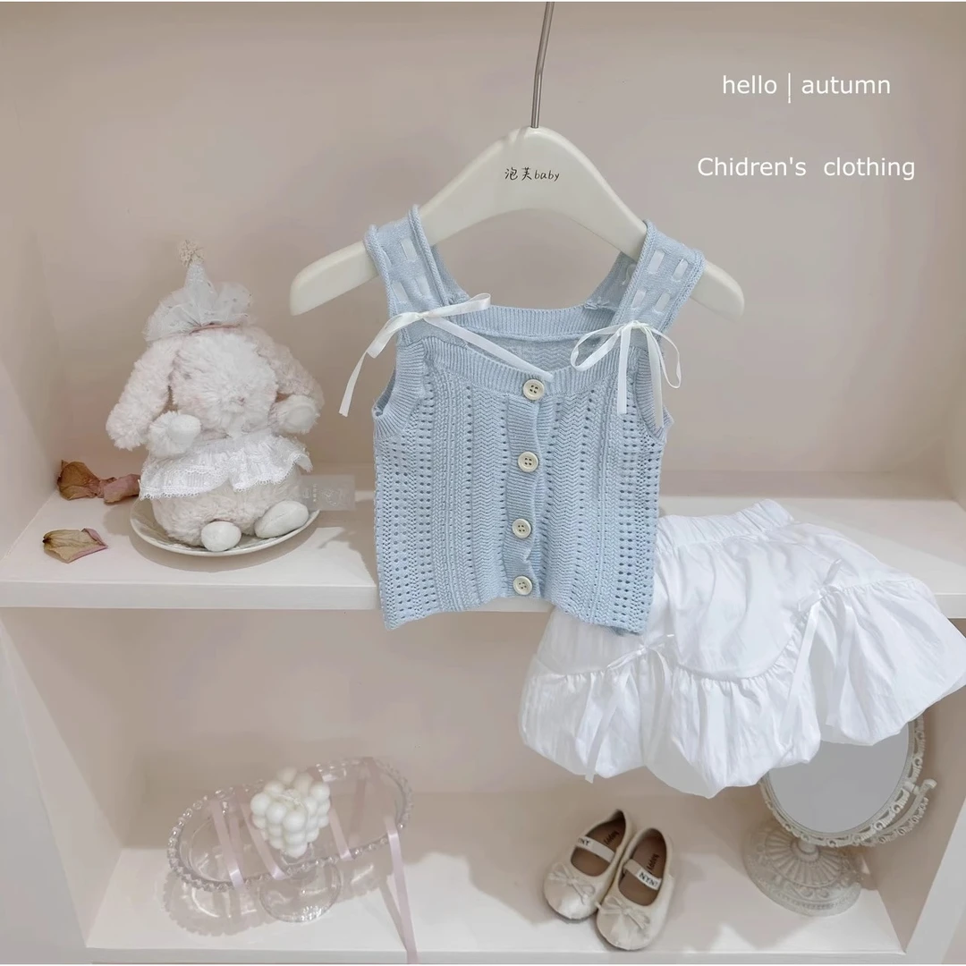 【首单直降】2025童夏装品质新款爆款女童夏季新品蝴蝶结背心韩版洋