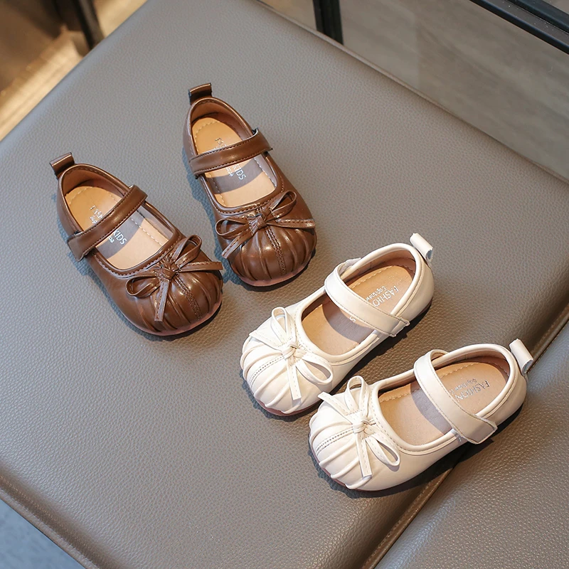 女童鞋子皮鞋小香风公主鞋宝宝小童蝴蝶结演出娃娃鞋软底2025春季