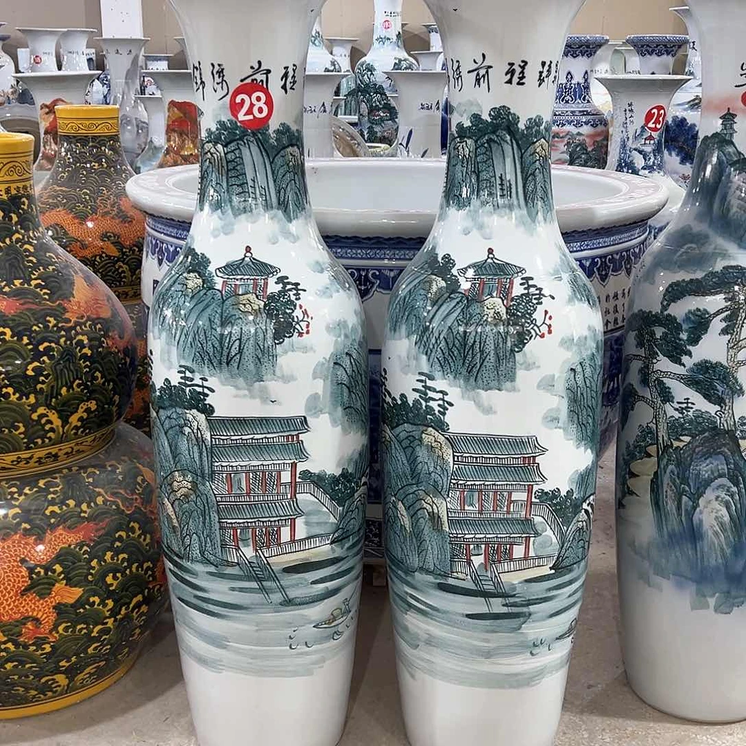摆件诚*景德镇陶瓷1.2米高度一对