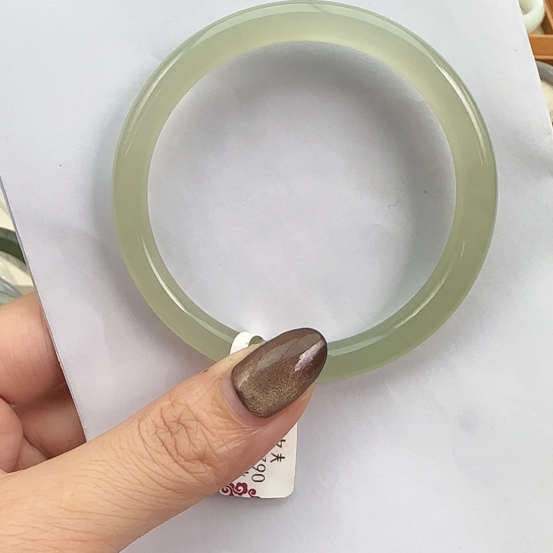 和田玉未镶嵌手镯美人镯57