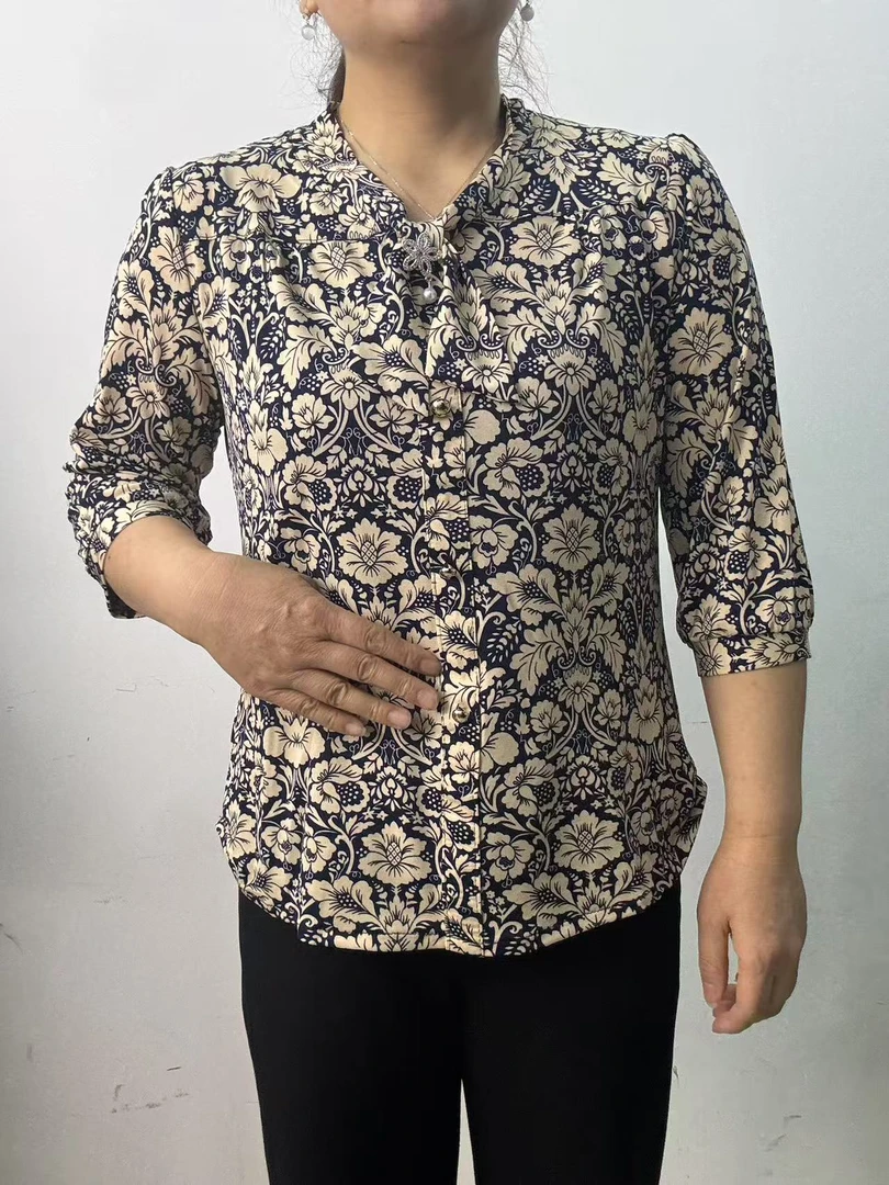 『吕姐推荐』『鑫旺商贸』[2025款七分袖T恤］2025款印花夏季洋气新款