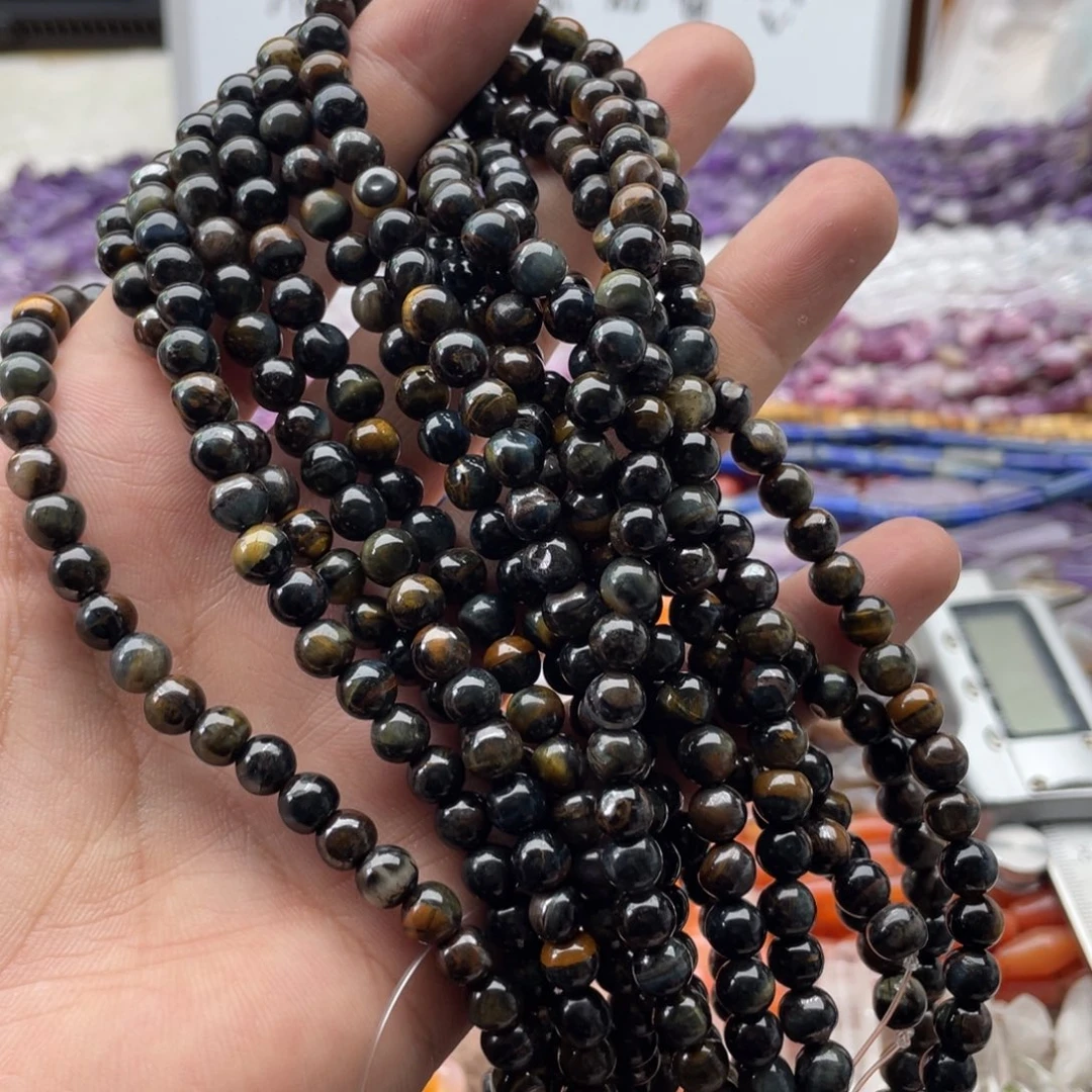 玛瑙/玉髓合金珠宝半成品一条装卡6mm梦幻彼得虎圆珠