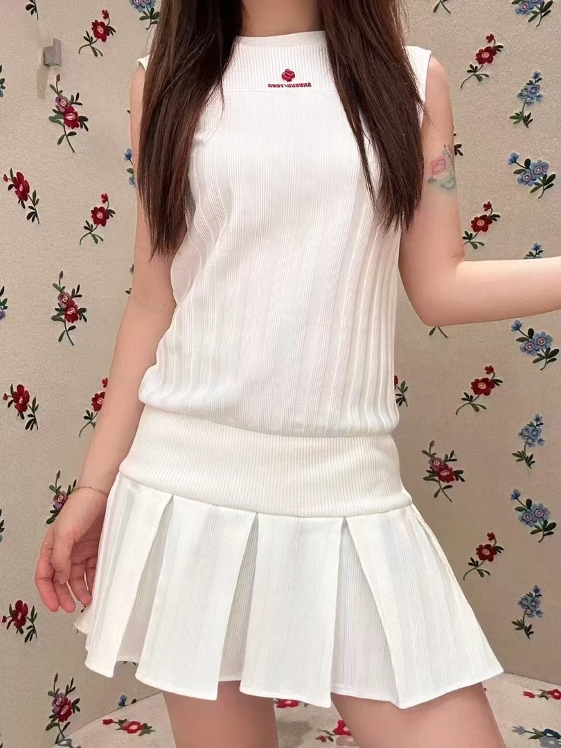 【11 Studio】Sst百褶针织连衣裙